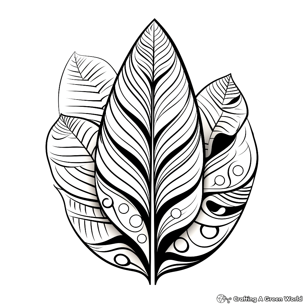 Abstract Leaf Art Coloring Pages 1