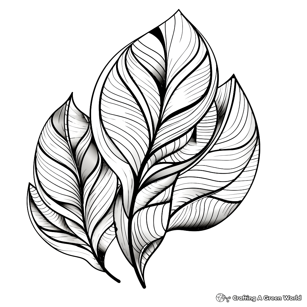 Abstract Leaf Art Coloring Pages 4