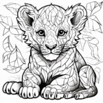 Abstract Lion Cub Coloring Pages for Creativity 1
