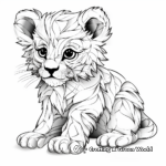 Abstract Lion Cub Coloring Pages for Creativity 4