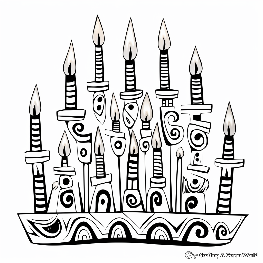 Abstract Menorah Coloring Pages for Artists 1