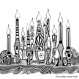 Abstract Menorah Coloring Pages for Artists 2