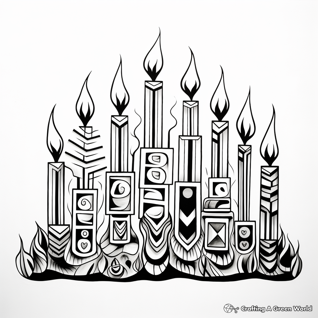 Abstract Menorah Coloring Pages for Artists 3