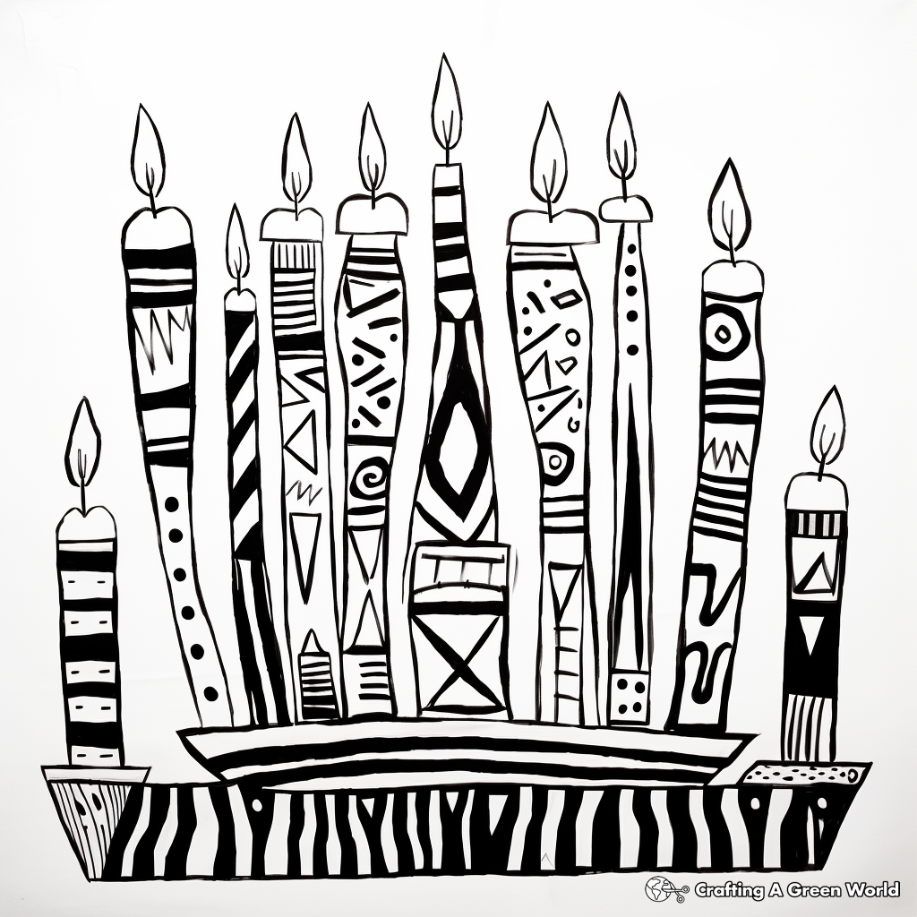 Abstract Menorah Coloring Pages for Artists 4