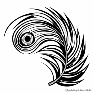 Abstract Peacock Feather Coloring Pages 2