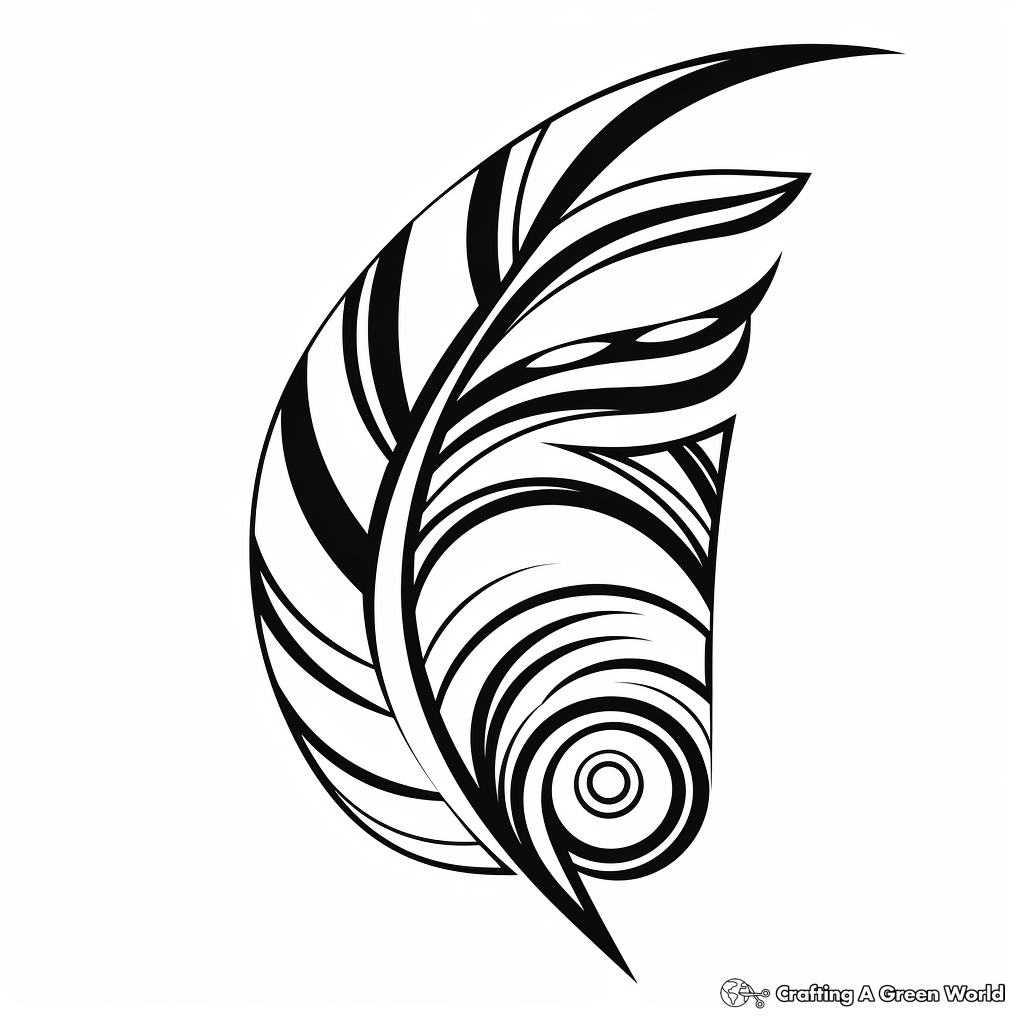 Abstract Peacock Feather Coloring Pages 4