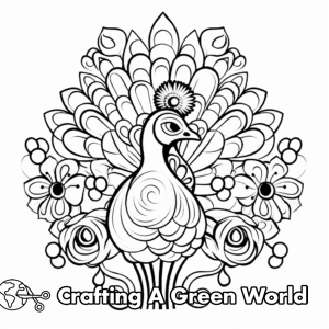 Abstract Peacock Coloring Pages - Free &amp; Printable!