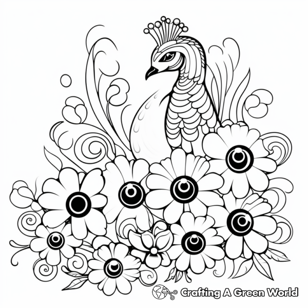 Abstract Peacock Coloring Pages - Free &amp; Printable!