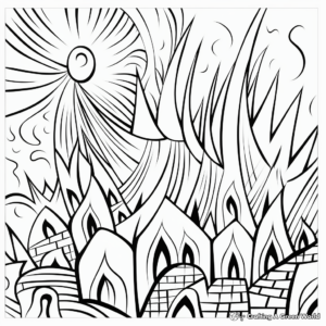 Abstract Pentecost Wind and Flame Designs 3