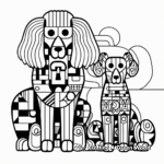 Abstract Poodle Coloring Pages for Artists 1