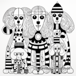 Abstract Poodle Coloring Pages for Artists 2
