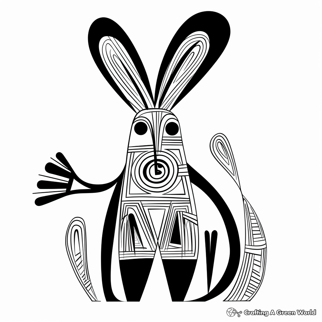 Abstract Rabbit Coloring Pages for Artists 1
