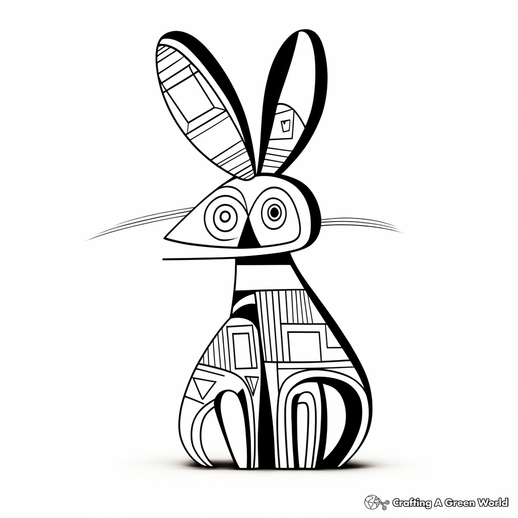 Abstract Rabbit Coloring Pages for Artists 2
