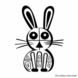 Abstract Rabbit Coloring Pages for Artists 3