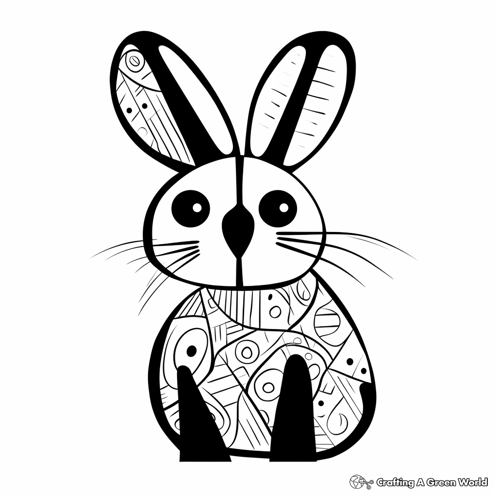 Abstract Rabbit Coloring Pages for Artists 4