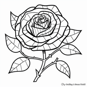 Abstract Rose Coloring Pages for Artists 3