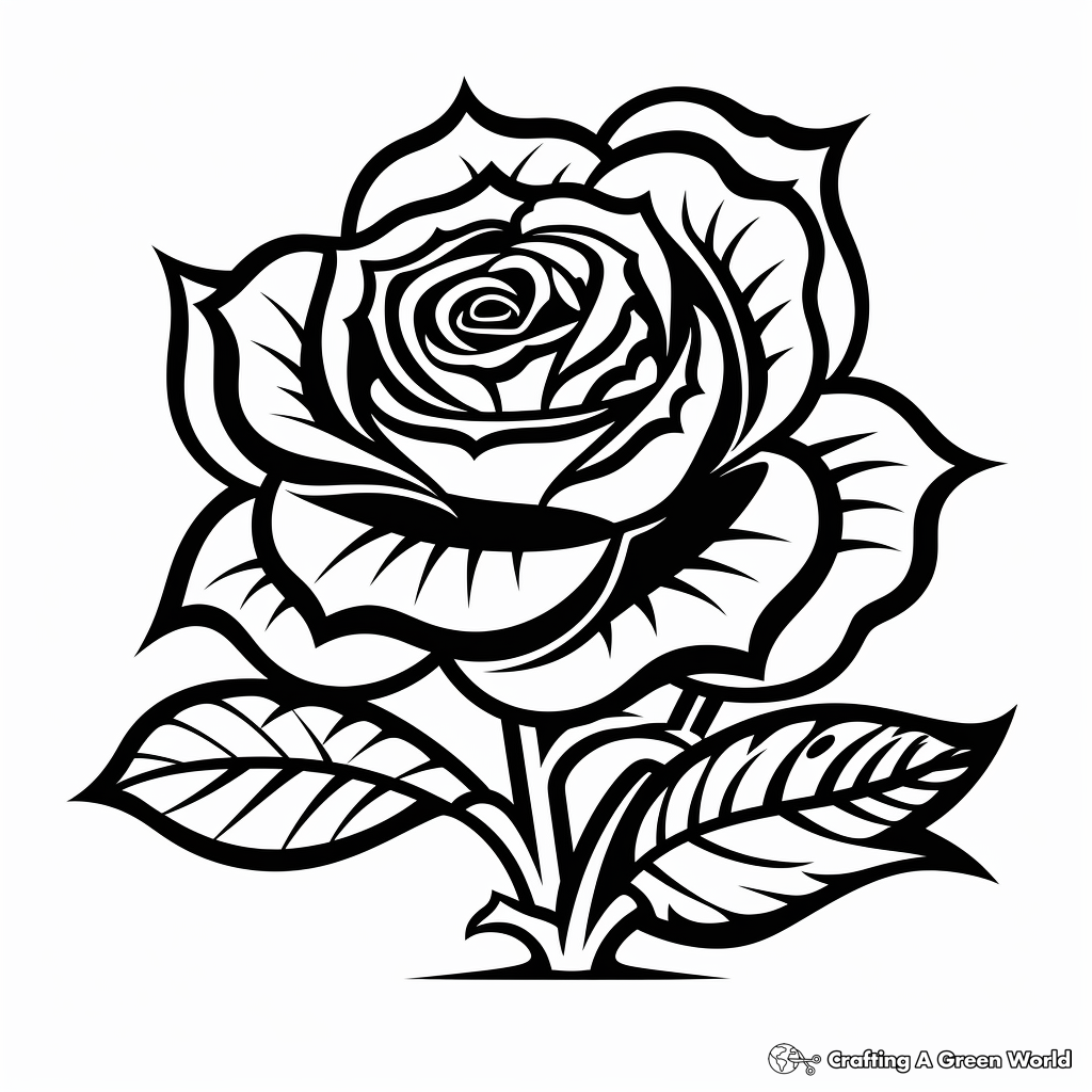 Abstract Rose Coloring Pages for Artists 4