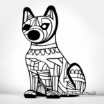 Abstract Shiba Inu Art Coloring Pages 1