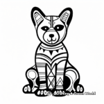 Abstract Shiba Inu Art Coloring Pages 2