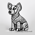 Abstract Shiba Inu Art Coloring Pages 3
