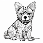 Abstract Shiba Inu Art Coloring Pages 4