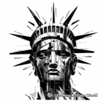 Abstract Statue of Liberty Coloring Pages for Artists 1