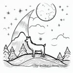 Abstract Wolf Howling at the Moon Coloring Pages for Artists 1