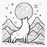 Abstract Wolf Howling at the Moon Coloring Pages for Artists 2