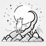 Abstract Wolf Howling at the Moon Coloring Pages for Artists 3