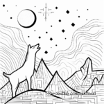Abstract Wolf Howling at the Moon Coloring Pages for Artists 4