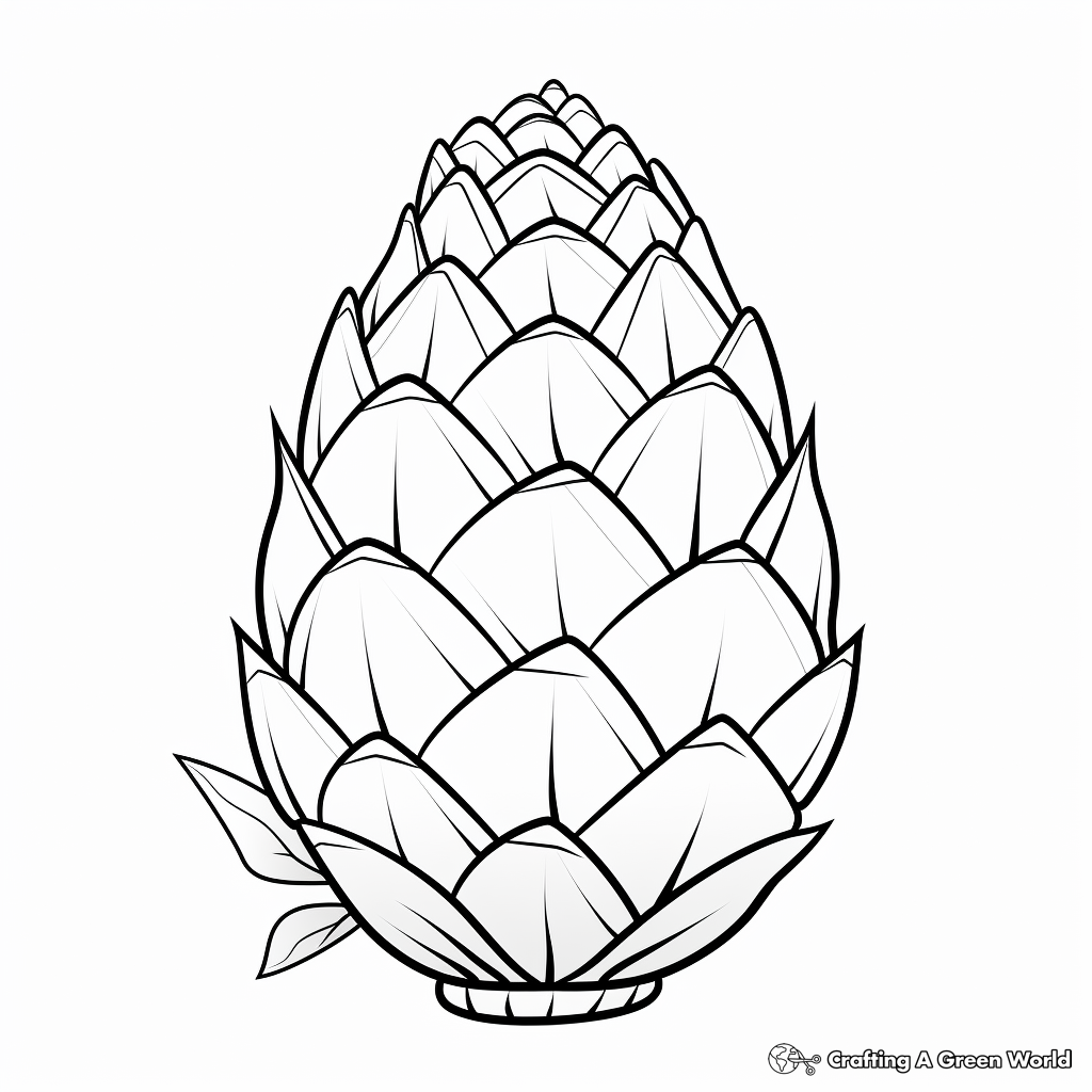 Acorn and Pine Cone Autumn Coloring Pages 1