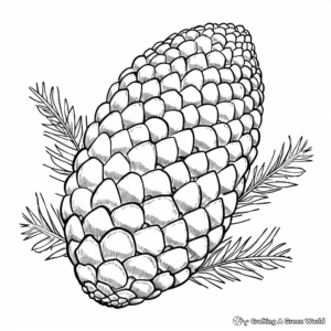Acorn and Pine Cone Autumn Coloring Pages 2