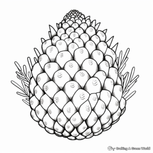 Acorn and Pine Cone Autumn Coloring Pages 4