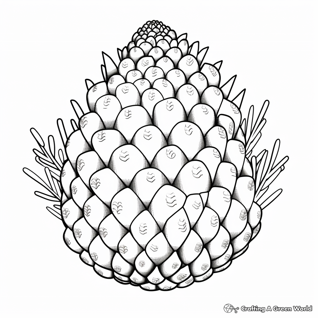 Acorn and Pine Cone Autumn Coloring Pages 4