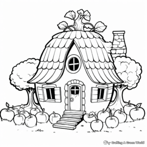 Acorn House Scene Coloring Pages 1