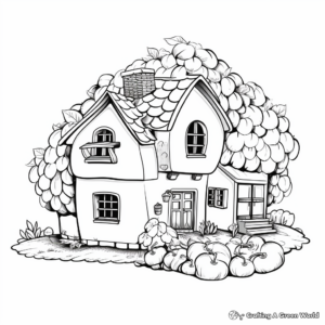Acorn House Scene Coloring Pages 2