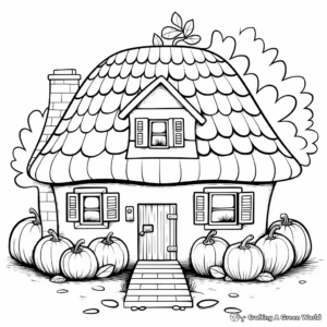 Acorn House Scene Coloring Pages 3