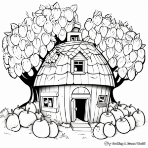 Acorn House Scene Coloring Pages 4