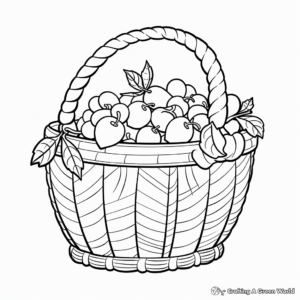 Acorns in a Basket Coloring Sheets 1