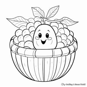 Acorns in a Basket Coloring Sheets 2