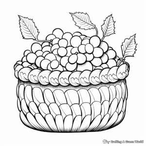 Acorns in a Basket Coloring Sheets 4