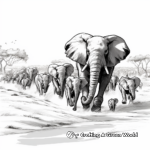 Action Packed African Elephant Stampede Coloring Pages 4