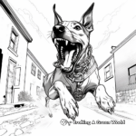 Action-Packed Doberman Coloring Pages 1