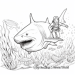 Action-Packed Tiger Shark Chase Coloring Pages 1