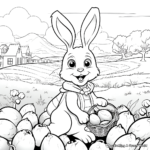 Activity-Filled Easter Bunny and Egg Hunt Coloring Pages 1