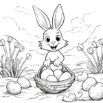 Activity-Filled Easter Bunny and Egg Hunt Coloring Pages 2