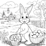 Activity-Filled Easter Bunny and Egg Hunt Coloring Pages 3