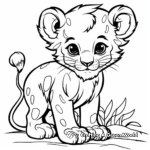 Adorable African Lion Cub Coloring Pages 1