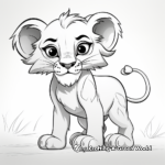 Adorable African Lion Cub Coloring Pages 4