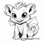 Adorable Baby Dragon Coloring Pages 1
